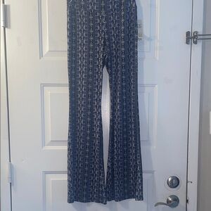 Women's Blue Patterned Pants